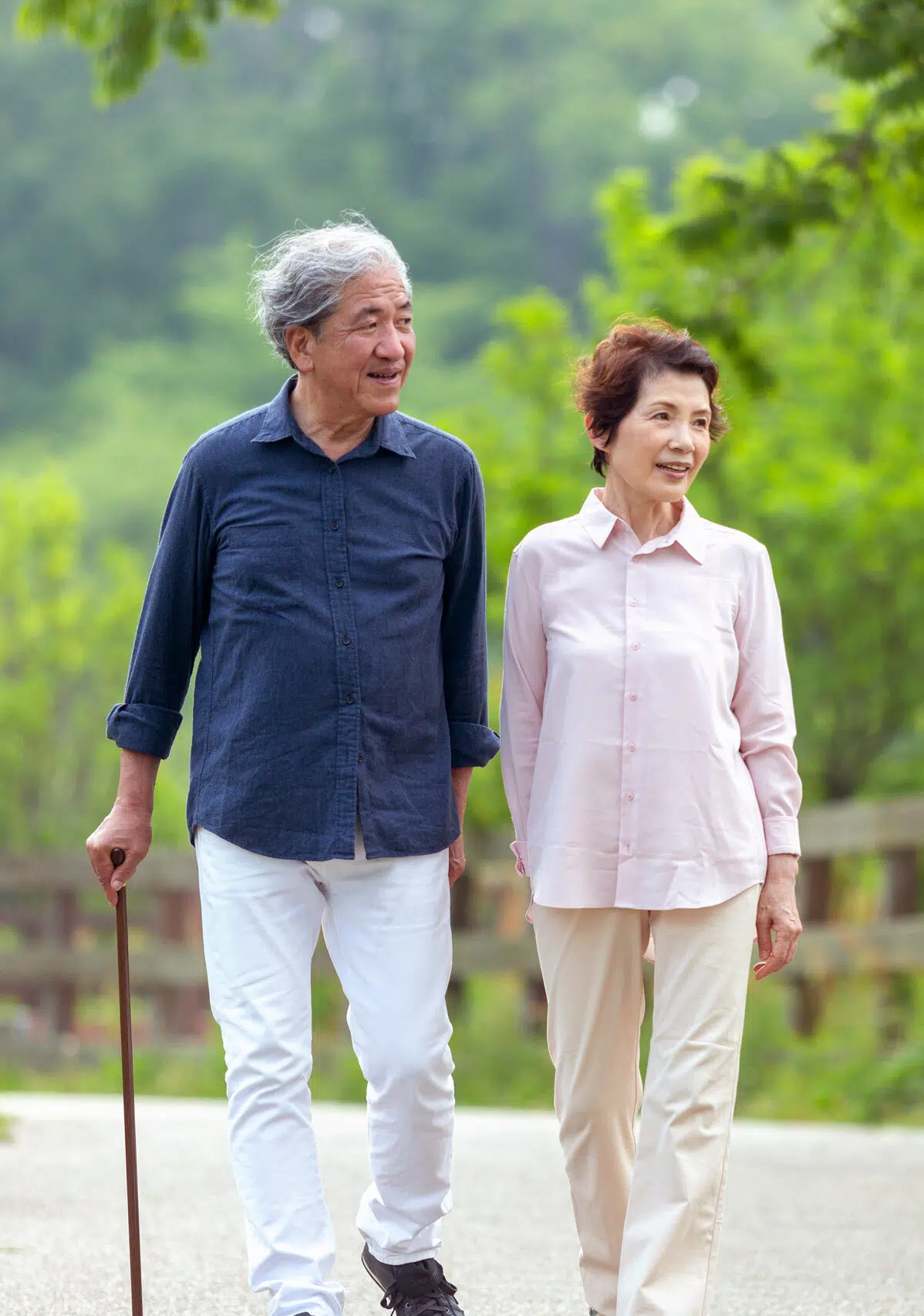Older Couple walking out in nature